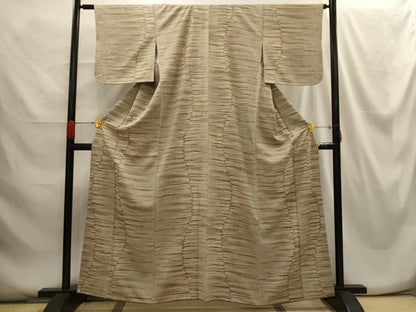 平和屋着物■上質な小紋 横段文 正絹 逸品 AABG8370sx