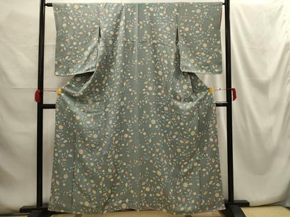 平和屋着物■上質な小紋 草花文 正絹 逸品 AABG8371sx