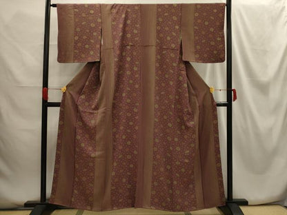 平和屋着物■上質な小紋 草花文 正絹 逸品 AABG8372sx