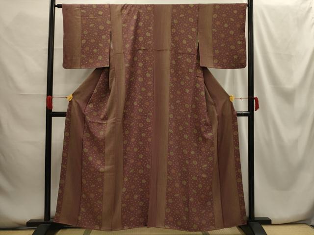 平和屋着物■上質な小紋 草花文 正絹 逸品 AABG8372sx