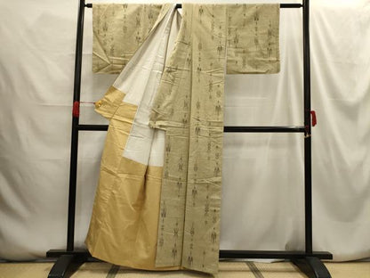 平和屋着物■上質な紬　絣柄　正絹　逸品　AABG8373sx