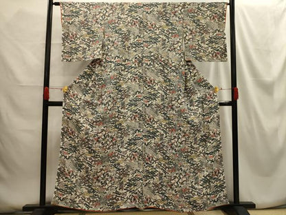 平和屋着物■上質な小紋 松竹梅風景文 正絹 逸品 AABG8375sx