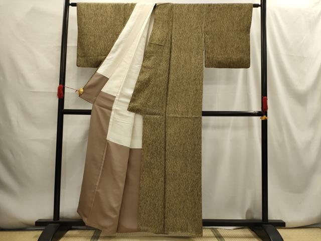 平和屋着物■本場染大島紬　変わり縞　正絹　逸品　AABG8382sx