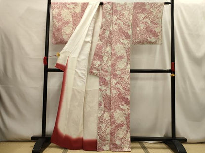 平和屋着物■上質な小紋 几帳花文 鬼しぼ縮緬 正絹 逸品 AABG8386sx