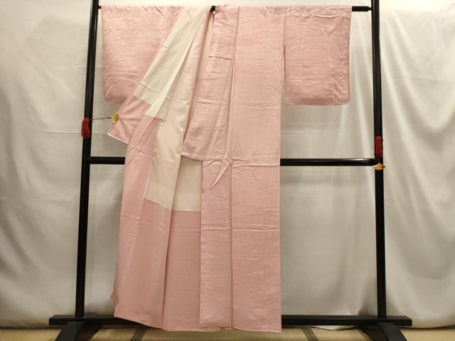 平和屋着物■上質な色無地 流水草花地紋 虹色 正絹 逸品 AABG8387sx