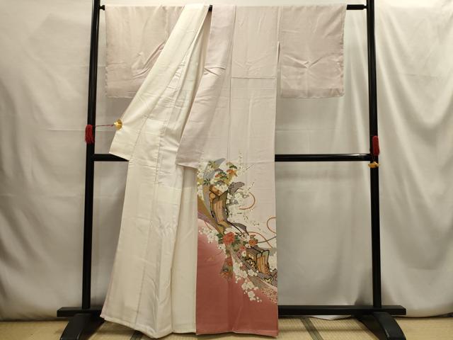 平和屋着物■豪華色留袖 御所車花蝶文 暈し染め 金彩 正絹 逸品 AABG8388sx