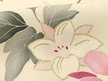 平和屋着物■訪問着 枝花文 暈し染め 金彩 正絹 逸品 AABG8389sx