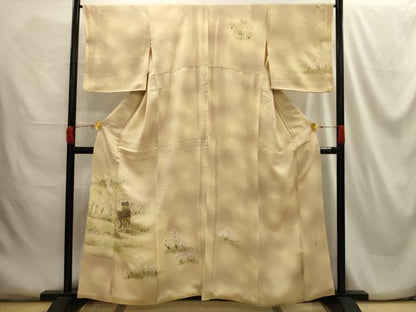 平和屋着物■訪問着 作家物 手描き 風景文 暈し染め 金彩 正絹 逸品 AABG8390sx