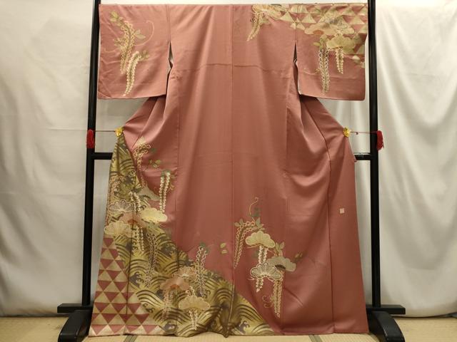 平和屋着物■訪問着　作家物　立波松花文　金彩　正絹　逸品　AABG8395sx