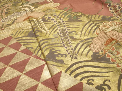 平和屋着物■訪問着　作家物　立波松花文　金彩　正絹　逸品　AABG8395sx