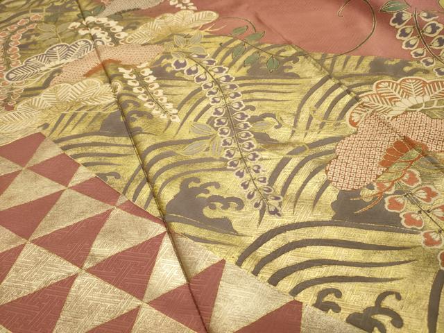 平和屋着物■訪問着　作家物　立波松花文　金彩　正絹　逸品　AABG8395sx