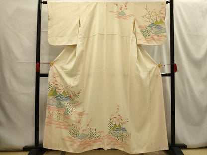 平和屋着物■訪問着 松竹梅風景文 正絹 逸品 AABG8397sx