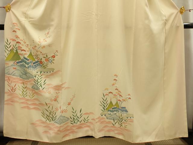 平和屋着物■訪問着 松竹梅風景文 正絹 逸品 AABG8397sx