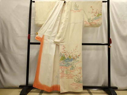 平和屋着物■訪問着 松竹梅風景文 正絹 逸品 AABG8397sx