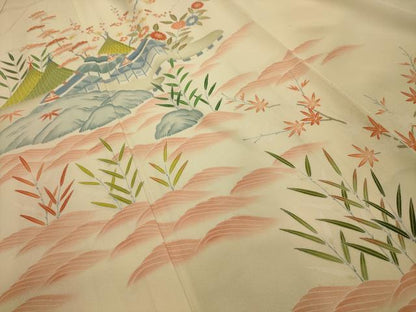 平和屋着物■訪問着 松竹梅風景文 正絹 逸品 AABG8397sx