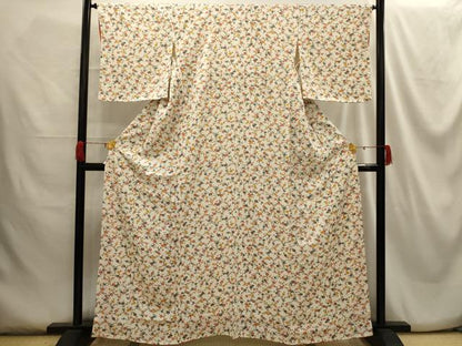 平和屋着物■上質な小紋 亀甲梅文 正絹 逸品 AABG8398sx