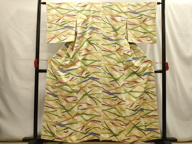 平和屋着物■上質な小紋 裏菊 暈し染め 正絹 逸品 AABG8399sx