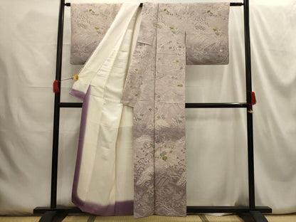 平和屋着物■訪問着 松竹梅風景文 暈し染め 正絹 逸品 AABG8400sx