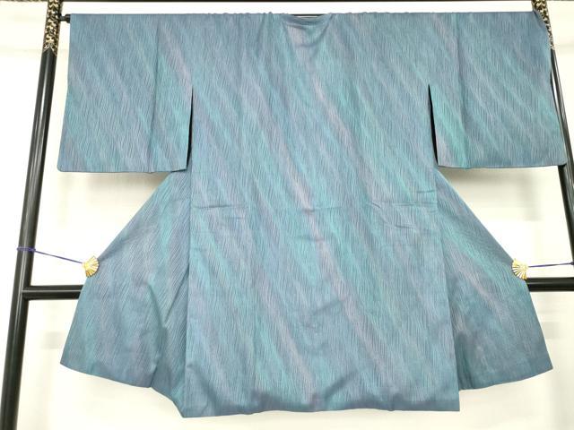 平和屋着物▽道行コート スリーシーズン 春夏秋 塵除け リバーシブル 流水紋紗 ロング丈 正絹 逸品 AABG8402ck