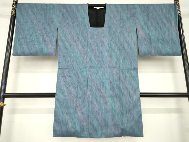 平和屋着物▽道行コート スリーシーズン 春夏秋 塵除け リバーシブル 流水紋紗 ロング丈 正絹 逸品 AABG8402ck