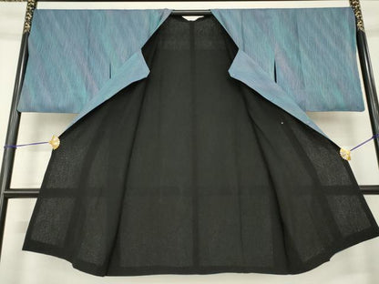 平和屋着物▽道行コート スリーシーズン 春夏秋 塵除け リバーシブル 流水紋紗 ロング丈 正絹 逸品 AABG8402ck