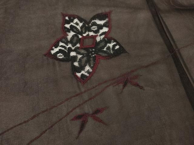 平和屋着物▽羽織 スリーシーズン 春夏秋 塵除け 舞花紋紗 レース 黒地 正絹 逸品 AABG8404ck