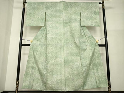 平和屋着物▽上質な紬 単衣 飾花文 暈し染め 正絹 逸品 AABG8409ck