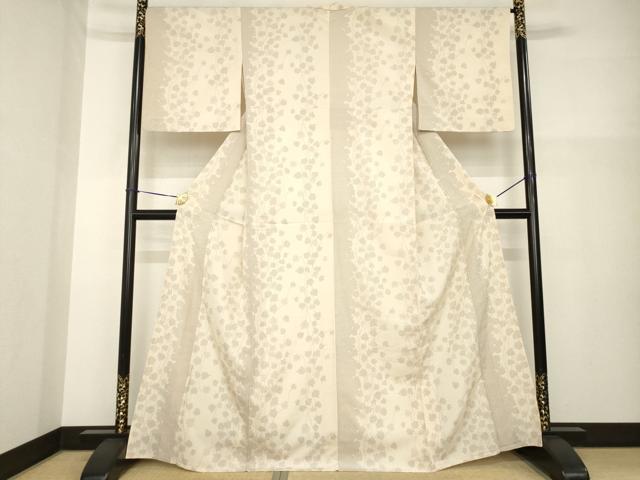 平和屋着物▽本塩沢 単衣 蔦草間道 正絹 逸品 AABG8410ck