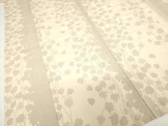 平和屋着物▽本塩沢 単衣 蔦草間道 正絹 逸品 AABG8410ck