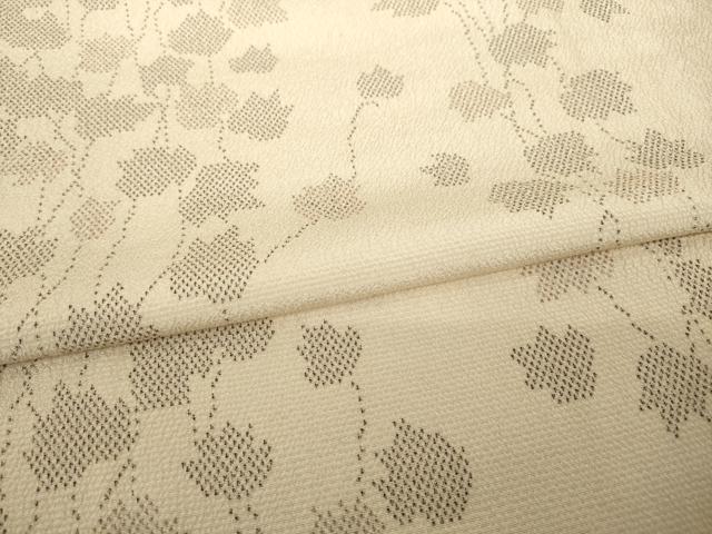 平和屋着物▽本塩沢 単衣 蔦草間道 正絹 逸品 AABG8410ck