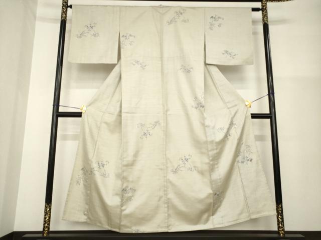 平和屋着物▽本場大島紬 単衣 舞花文 正絹 逸品 AABG8412ck