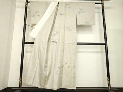 平和屋着物▽本場大島紬 単衣 舞花文 正絹 逸品 AABG8412ck