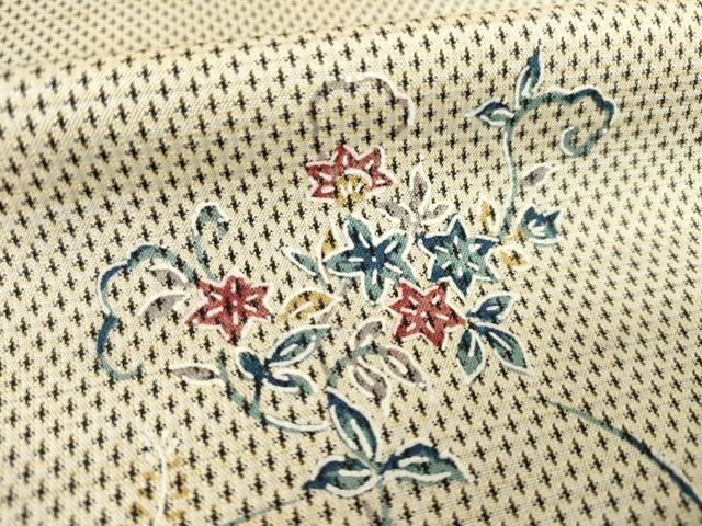 平和屋着物▽本場大島紬 単衣 舞花文 正絹 逸品 AABG8412ck