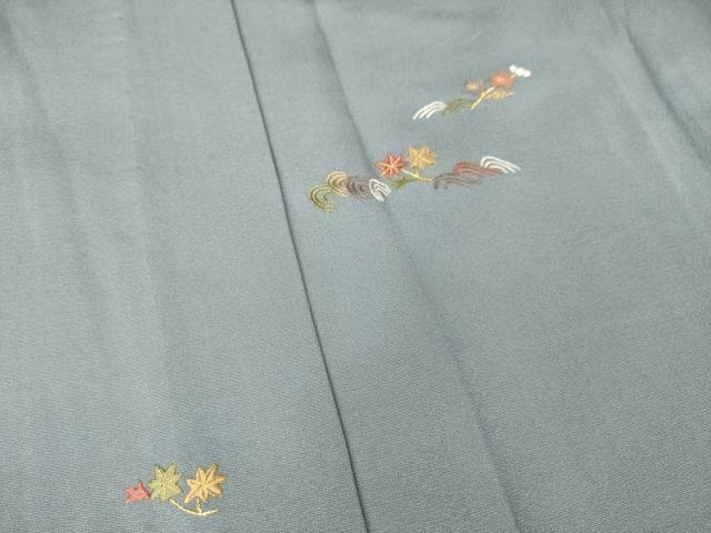 平和屋着物▽訪問着 単衣 総刺繍 花青海波 金糸 正絹 逸品 AABG8414ck