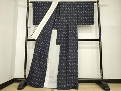 平和屋着物▽本場琉球絣 紬 単衣 正絹 逸品 AABG8415ck
