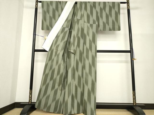 平和屋着物▽上質な紬 単衣 唐草文 正絹 逸品 未使用 AABG8417ck