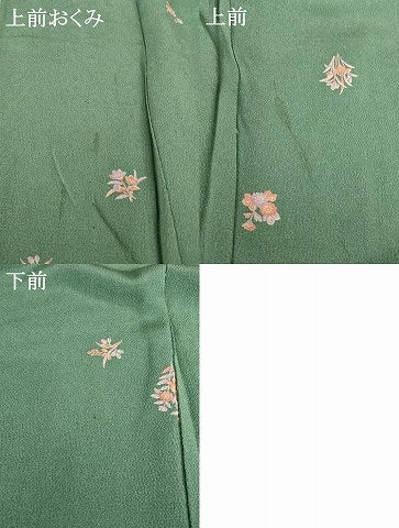 平和屋着物▽上質な小紋 単衣 舞花文 鬼しぼ縮緬 正絹 逸品 AABG8420ck