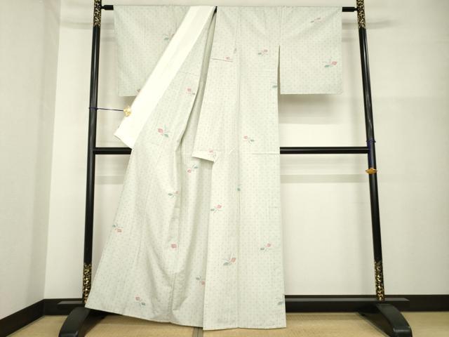 平和屋着物▽上質な紬 単衣 舞蝶文 正絹 逸品 未使用 AABG8423ck