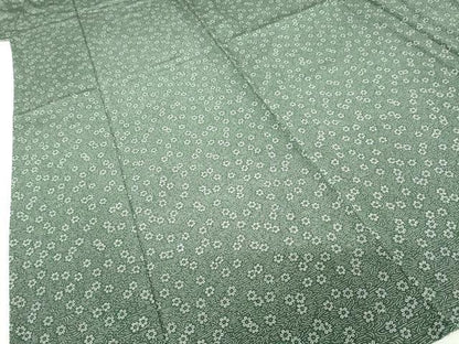 平和屋着物▽上質な小紋 単衣 流水花文 ロング丈 正絹 逸品 未使用 AABG8426ck
