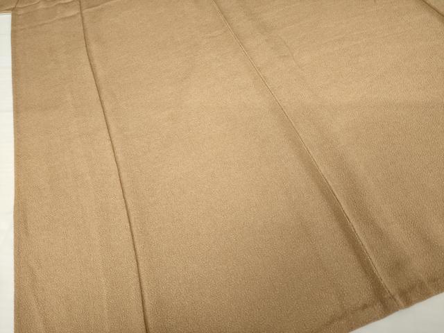 平和屋着物▽江戸小紋 単衣 昨夏物極小鮫小紋柄 伽羅色 鬼しぼ縮緬 正絹 逸品 AABG8428ck
