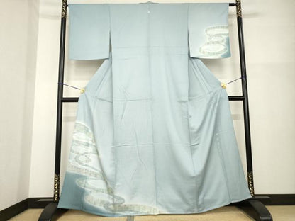 平和屋着物▽洗える最高級着物 ＜英＞はなぶさ謹製 訪問着 単衣 流水文 暈し染め AABG8429ck