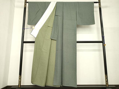 平和屋着物▽江戸小紋 単衣 小花文 正絹 逸品 AABG8435ck
