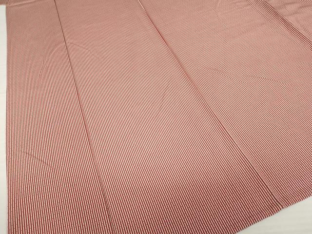 平和屋着物▽上質な小紋 単衣 竹縞 正絹 逸品 AABG8436ck