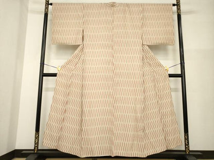 平和屋着物▽上質な小紋 単衣 矢羽根文 ますいわ屋扱い 正絹 逸品 AABG8437ck