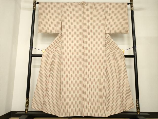 平和屋着物▽上質な小紋 単衣 矢羽根文 ますいわ屋扱い 正絹 逸品 AABG8437ck