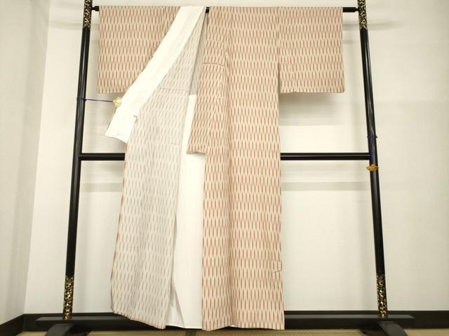 平和屋着物▽上質な小紋 単衣 矢羽根文 ますいわ屋扱い 正絹 逸品 AABG8437ck