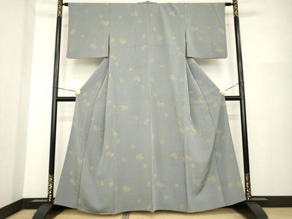 平和屋着物▽上質な小紋 単衣 舞花文 正絹 逸品 AABG8439ck