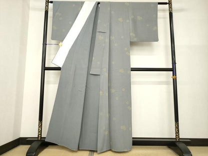 平和屋着物▽上質な小紋 単衣 舞花文 正絹 逸品 AABG8439ck