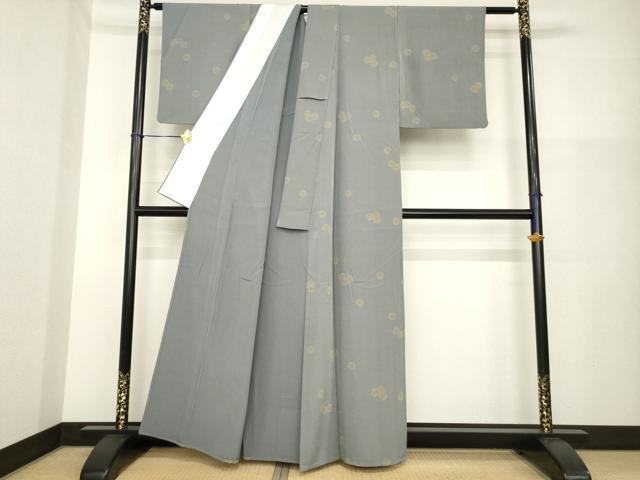 平和屋着物▽上質な小紋 単衣 舞花文 正絹 逸品 AABG8439ck