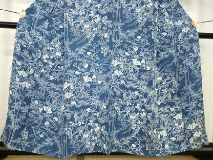 平和屋着物▽上質な小紋 単衣 草花文 正絹 逸品 AABG8444ck